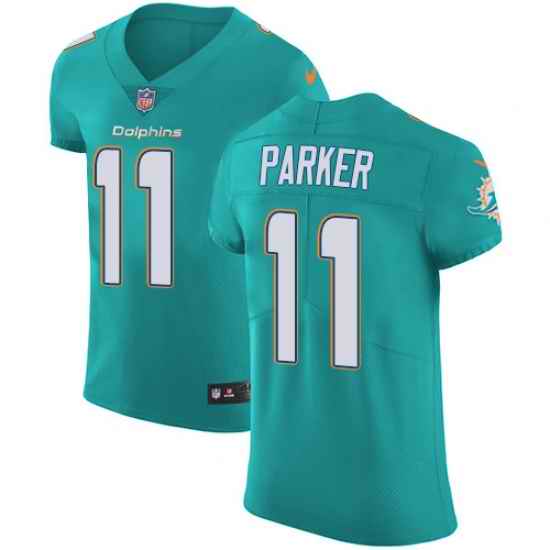 Nike Dolphins #11 DeVante Parker Aqua Green Team Color Mens Stitched NFL Vapor Untouchable Elite Jersey